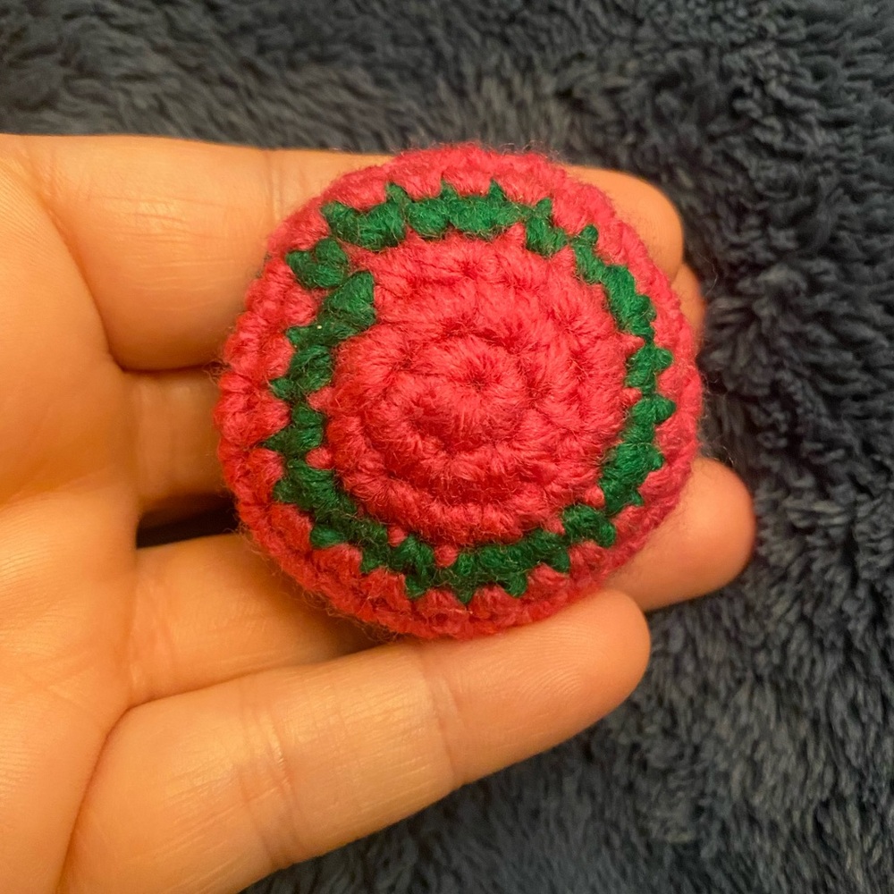 Crochet Popping Mushroom Pink and Green - Picture 4 of 4